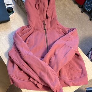 lululemon athletica Dusty Rose Full-Zip Hoodie- Scuba waist length zip up